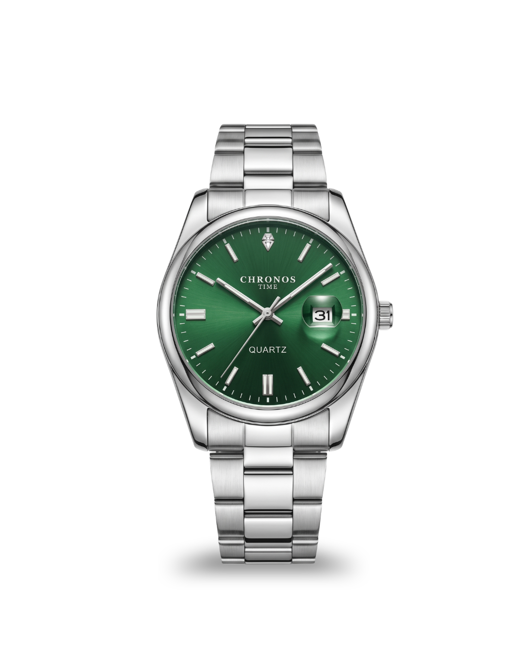 CHRONOS TIME CH08 Herren-Quarzuhr - Silber-Grün