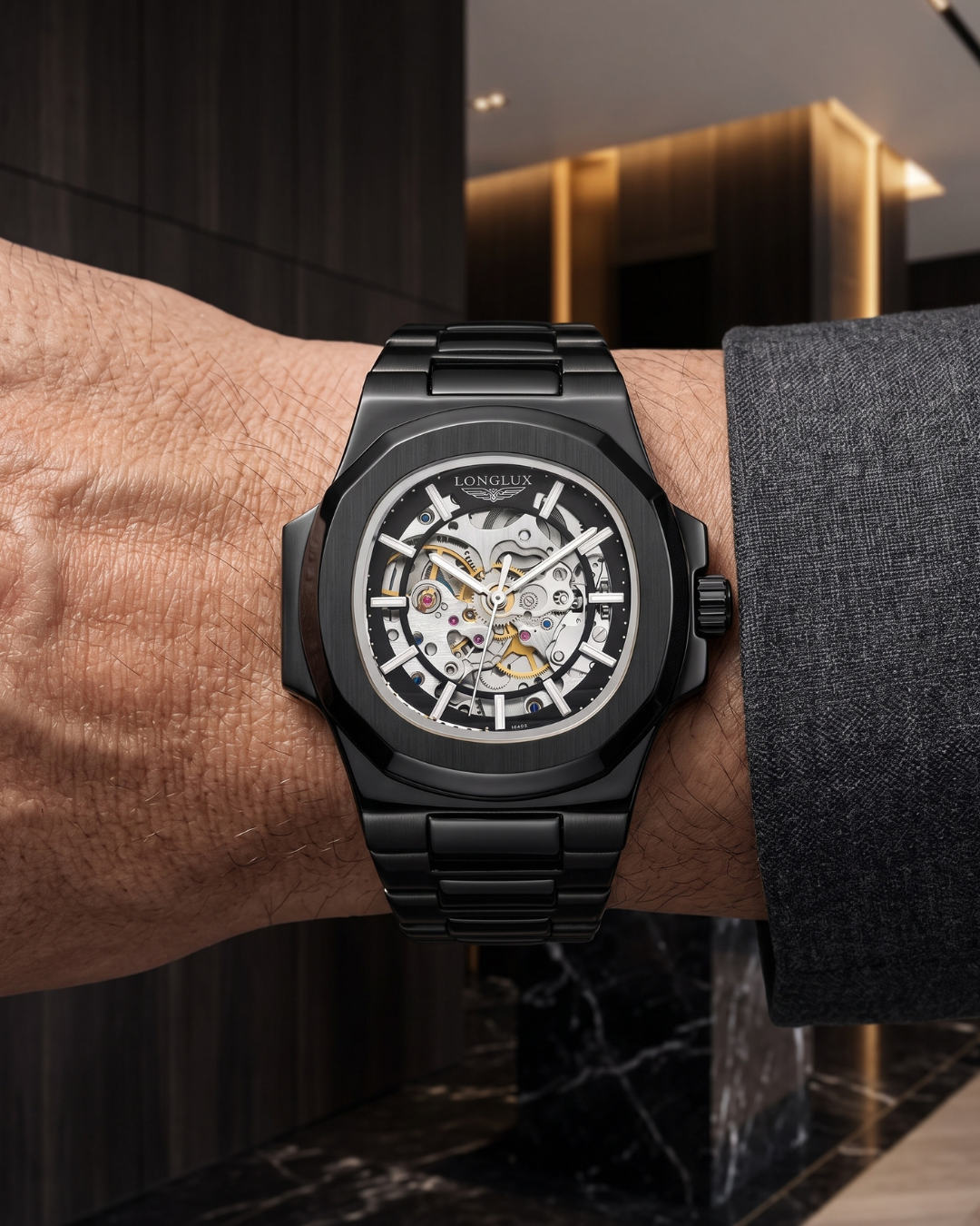 LONGLUX 8057G Herren-Automatikuhr
