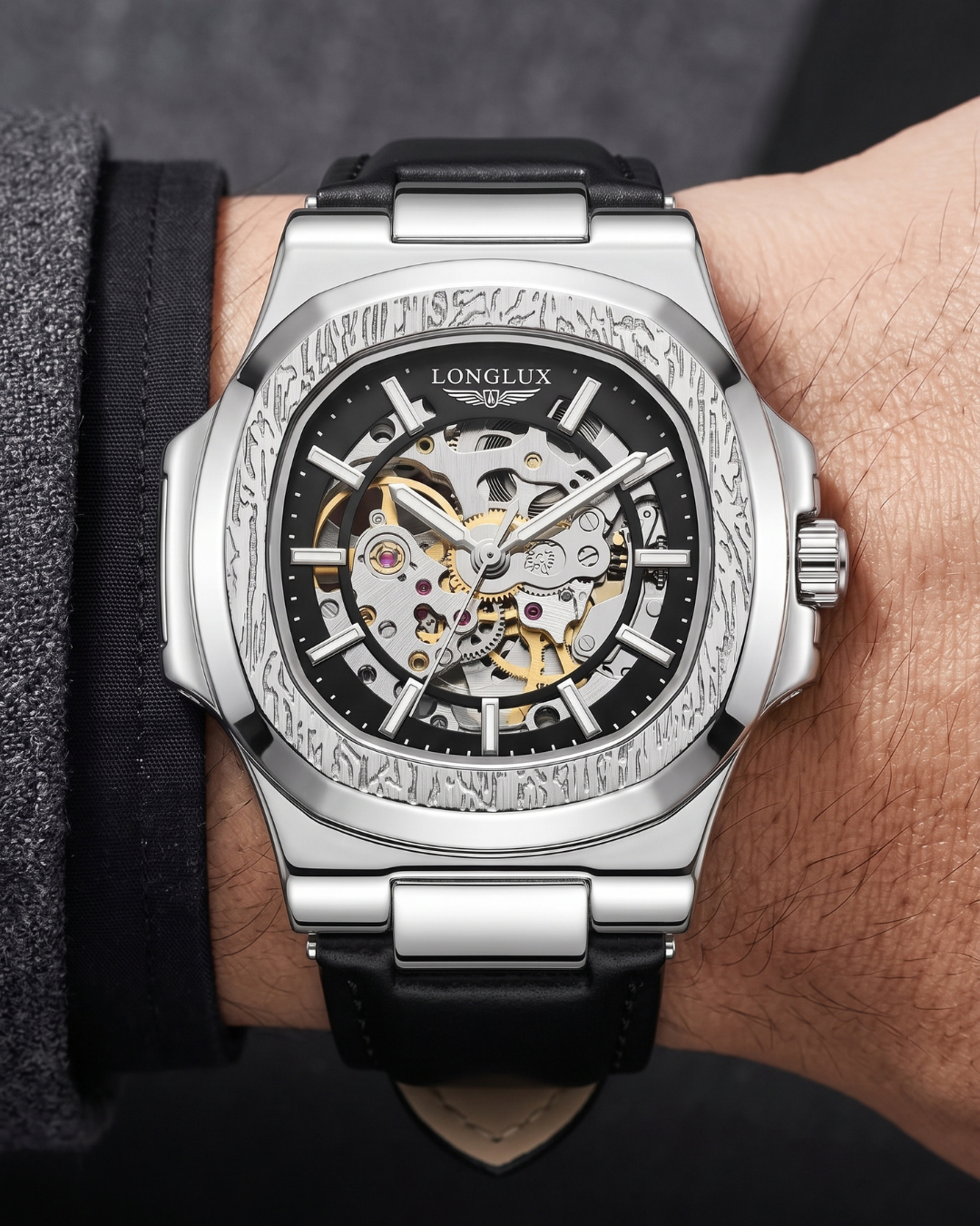 LONGLUX 8057P Automatik-Herrenuhr