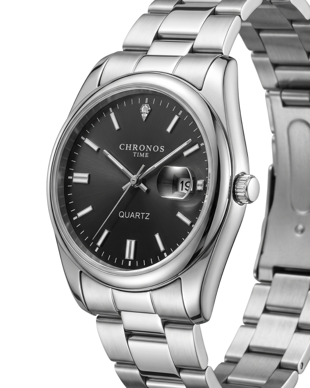 CHRONOS TIME CH08 Herren-Quarzuhr - Silber-Schwarz