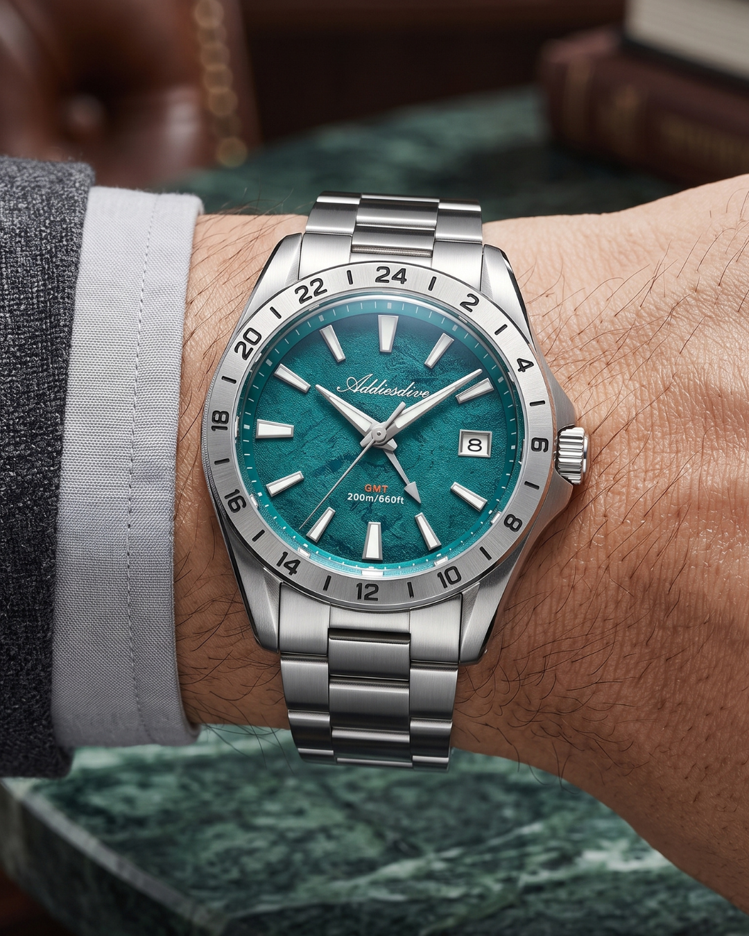 ADDIESDIVE AD2063 Herren-GMT-Quarzuhr