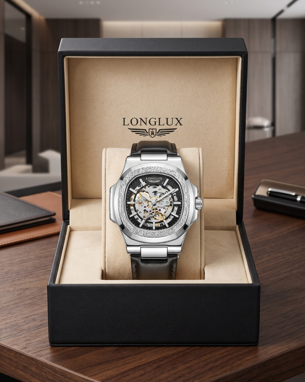 LONGLUX 8057P Automatik-Herrenuhr